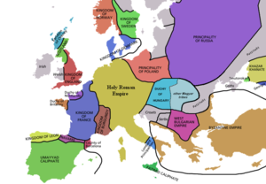 Map of Europe in 998