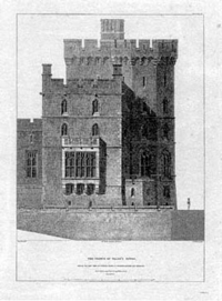 Wyatville's drawing showing the intended changes to the Prince of Wales Tower at Windsor castle