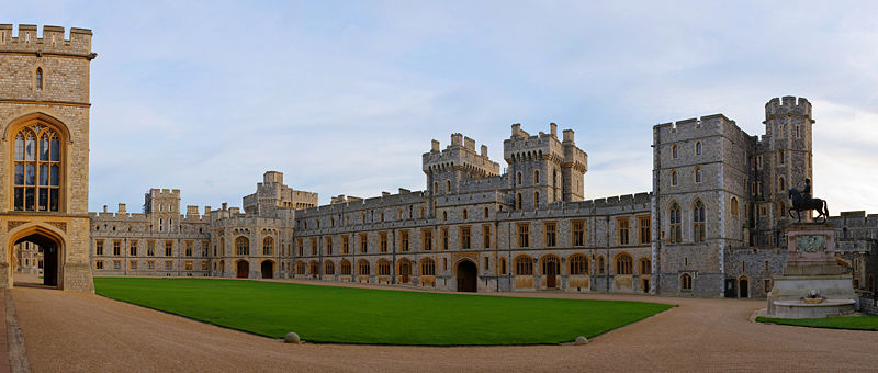 Windsor Castle's Upper Ward from the north west —The Quadrangle—not open to tourists