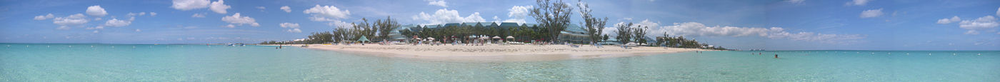 Panorama of Seven Mile Beach on Grand Cayman Click image for full-scale viewing.