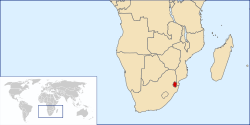 Location of Swaziland