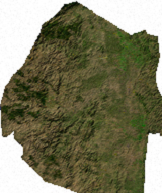 Satellite image of Swaziland, generated from raster graphics data supplied by The Map Library