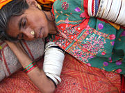 A Koli Wada woman sleeping in Nirona village