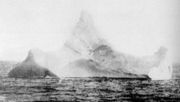 Photograph of an iceberg in the vicinity of the RMS Titanic’s sinking taken on 15 April 1912 by the chief steward of the liner Prinz Adelbert.