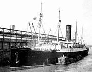 Carpathia docked at Pier 54 in New York following the rescue.