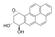 An extremely carcinogenic (cancer-causing) metabolite of benzopyrene, a polynuclear aromatic hydrocarbon, produced by burning tobacco.