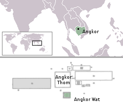 Angkor Wat is the southernmost temple of Angkor's main group of sites.