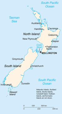 Major cities and towns in New Zealand