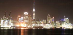 Auckland, the economic centre of the country, with the Sky Tower in the background