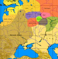 A general map of the cultures in European Russia at the arrival of the Varangians