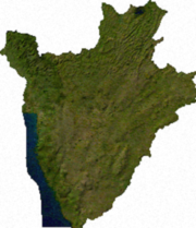 Satellite image of Burundi, generated from raster graphics data supplied by The Map Library