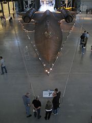 A SR-71 Blackbird on display at the Steven F. Udvar-Hazy Center.