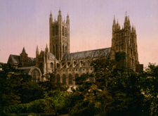 View of Canterbury Cathedral from the north west circa 1890-1900.