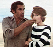 Roger Vadim and Jane Fonda (then married) near their home in Malibu, from Look Magazine, May 13, 1969, photo by Douglas Kirkland