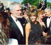 Ted Turner and Jane Fonda on the red carpet at the 1992 Emmy Awards, photo by Alan Light