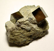 Euhedral parabolic pyrite crystals
