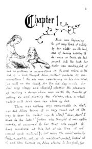 Facsimile page from Alice's Adventures Under Ground