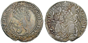 A grosh of the Bentivoglio period (15th century).