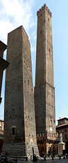 The famous Two Towers of Bologna.