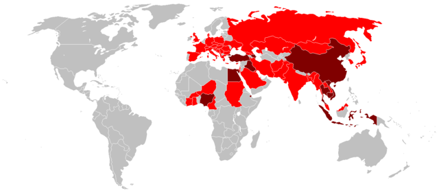 Image:Global spread of H5N1 map.PNG