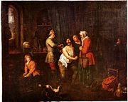 The surgeon's consultation room, a painting by Balthasar van den Bossche