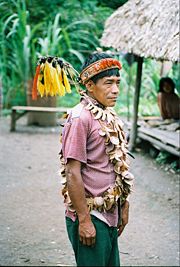Urarina shaman in the Peruvian Amazon, 1988.