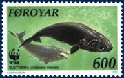 A North Atlantic Right Whale on a Faroese stamp