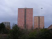 Following the demise of local manufacturing industries, a regeneration project in the 1960s saw the construction of over 30 highrise residential blocks in the city replacing many of Salford's former Victorian slums.