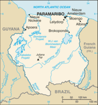 Map of Suriname.