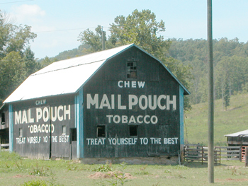 Mail Pouch Barn advertisement: A bit of Americana in southern Ohio. Mail Pouch painted the barns in return for advertising space.