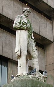 Watt celebrated as a statue in Chamberlain Square, outside Birmingham Central Library
