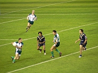 International rules football test match from the 2005 International Rules Series between Australia and Ireland at Telstra Dome, Melbourne, Australia.