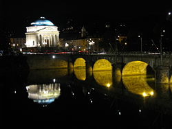 The Gran Madre Church at night.