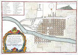 Map of Santiago during the 18th century.