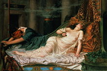 Depiction of the death of Cleopatra VII by Reginald Arthur (circa 1914)