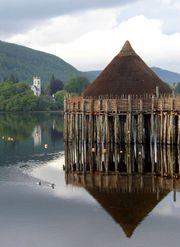 Reconstructed crannog on Loch Tay