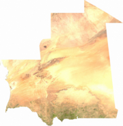 Satellite image of Mauritania, generated from raster graphics data supplied by The Map Library