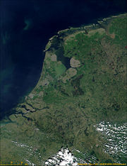 Satellite image of the Netherlands (May 6, 2000).