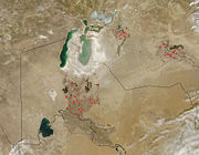 Aral Sea from space, March 2008