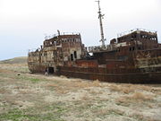 Abandoned ship near Aral, Kazakhstan