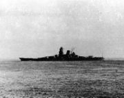 Musashi departing Brunei in October 1944 for the Battle of Leyte Gulf.