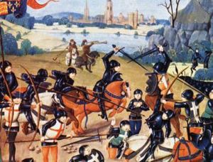 Fifteenth-century miniature depicting the Battle of Agincourt.