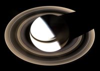The rings of Saturn (as imaged here by Cassini in 2007) are the most conspicuous in the Solar System.