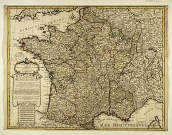 Map of France after the death of Louis XIV