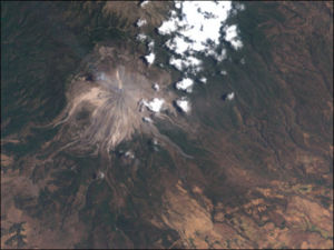 Colima's volcano as seen by the Landsat satellite
