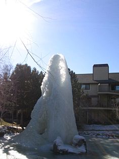 A fountain in Boise, Idaho, February 2007
