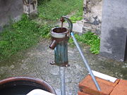 A manual water pump in China