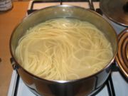 Water can be used to cook foods such as noodles.