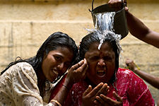 A Hindu ablution as practiced in Tamil Nadu