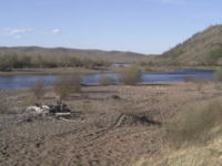 The Onon River, Mongolia in autumn, a site where Temüjin was born and grew up.